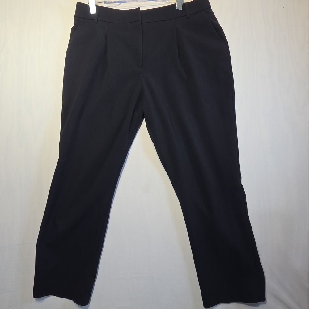 Nicole Miller New York Women's 14 Black Pleated Dress Pants Bootcut Trousers